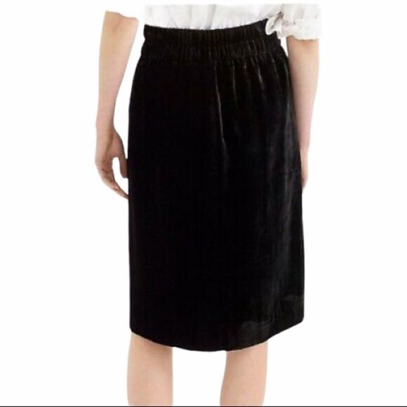 J. CREW Velvet Knee Length Midi Pencil Skirt Black XXS - Picture 10 of 11